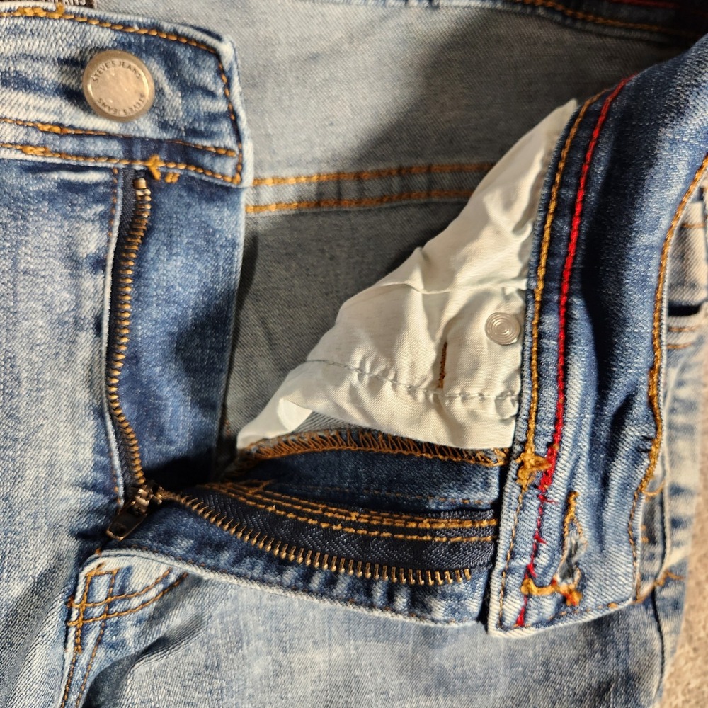 Steve's Jeans Men's 30X30 Blue Slim Light Wash Stretch SU9DJMURST PAINT STAIN - Picture 7 of 12